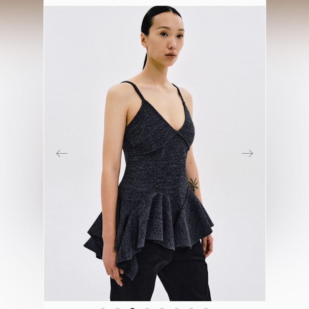 Source Unknown Ruffled Bustier Gray - image 3